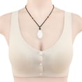 thumbnail image 3 of Quealent Sports Bras For Women High Support Women's Comfort Front Close Sport Bra With Mesh Straps,Beige 3XL, 3 of 3