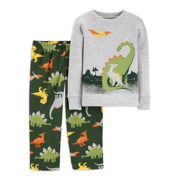 Pijama 2 pzas Carter´s Child of Mine Gris Estampado Dinosaurios 4T