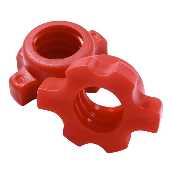 Dumbbell Nuts, Spinlock Collar Nut PVC Plastic Red Hex For Weightlifting