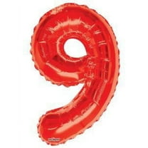 Giant Red Number 9 Foil Balloon 34"