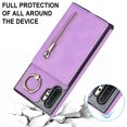 thumbnail image 5 of Nalacover for Samsung Note 10 Plus, Wallet RFID Credit Card Holder and Zipper Pocket,Drop Protection Flip Cover Ring Holder Kickstand Double Magnetic Clasp for Samsung Galaxy Note 10 Plus, Purple, 5 of 12