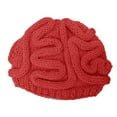 thumbnail image 3 of Solid Color Spoof Brain Hat Hand Knitted Color Fashionable Casual Brain Hat French Hats Women 90 S Hats Women Women French Wool Hats Women Women Large Hat Women Hats French Style French Outfit Women, 3 of 4