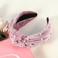 thumbnail image 6 of Unique Bargains Velvet Hair Headband Faux Pearl Knotted Headband for Women Girl Pink 6.69"x4.72"x1.38" Wide Headband, 6 of 7