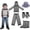 Gray-Large, variant on Beige Small Mosquito Net Suit Jacket Pants Mitts Socks Outdoor Camping Hiking