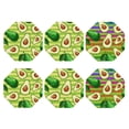 thumbnail image 2 of Disketp Avocado Green Striped Funny Coasters,6 Pcs Leather Coasters With Holder, Perfect Housewarming Hostess Gifts,Protect Furniture From Water Marks Scratch And Damage, 2 of 9