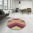 thumbnail image 3 of Ahgly Company Indoor Round Patterned Brown Sand Brown Area Rugs, 7' Round, 3 of 6