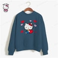 thumbnail image 5 of Sudadera con capucha de gran tamaño de estilo coreano para mujer, sudaderas con capucha Kawaii Harajuku con estampado de Anime HELLO KITTY y bolsillo, chaquetas con capucha, abrigo, Moletom, 5 of 5