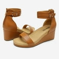 thumbnail image 5 of Dream Pairs Women's Sandals Camel Pu Platform Wedge Sandals Flat Platform Shoes Summer Comfort Size 7 B(M) US, 5 of 7