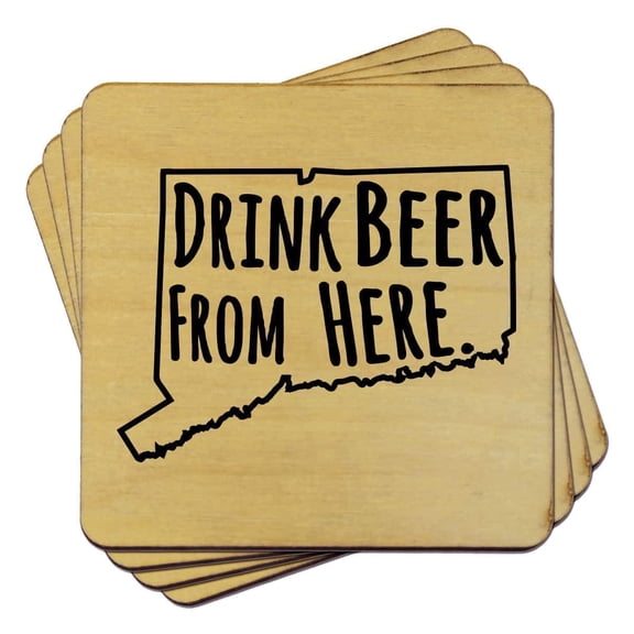 Connecticut Drink Beer From Here Coasters