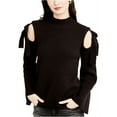 thumbnail image 1 of Suéter de Punto Rachel Roy con Hombros Descubiertos Mujer Negro Extragrande, 1 of 2