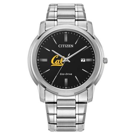 Men's Citizen Watch  Silver Cal Bears Eco-Drive Black Dial Watch