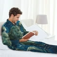 thumbnail image 5 of KLL Artistic Turtle Earth Sleepwear Mens Flannel Pajamas,Long Cotton Pj Set, 5 of 7