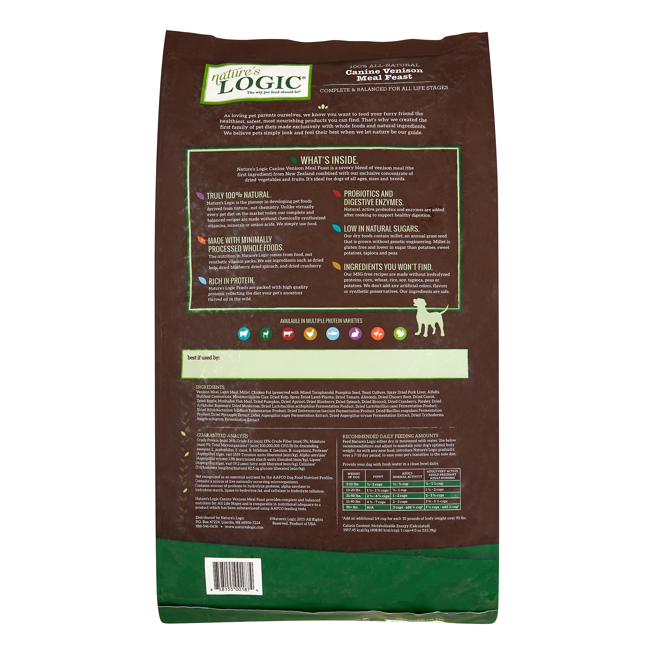 Nature's Logic Venison Meal Feast Dry Dog Food, 15.4 Lb - Walmart.com