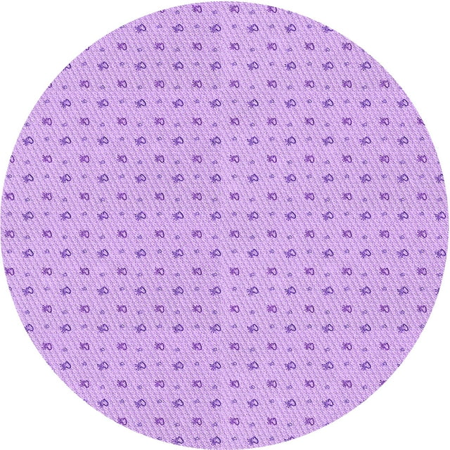 Ahgly Company Machine Washable Indoor Round Transitional Heliotrope Purple Area Rugs, 7' Round
