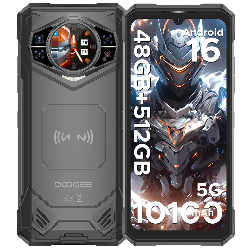 DOOGEE S200 X (2026) Rugged Phone 5G,48GB+512GB/TF 2TB, Android 16 Rugged Cell Phone with 1.32" Amoled Screen,10100mAh/33W,100MP+20MP+20MP Rugged Smartphone,6.72" FHD/120Hz,Waterproof Phone,NFC/OTG