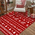 thumbnail image 6 of BERTHMEER Red Area Rug 4'X6' Christmas Rug for Living Room Dining Room Bedroom Kitchen Office Dorm Farmhouse Laundry Snowflake Print Soft Low Pile Washable Non-slip Rug,Red, 6 of 7