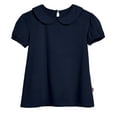 thumbnail image 4 of Made in USA Girls Soft Cotton Jersey Peter Pan Collar Short Sleeve Puff Tee, 4 of 9