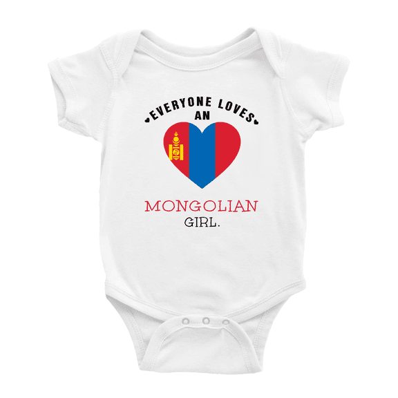 Everyone Loves an Mongolian Girl Cute Baby Jumpsuits (White, 6-12 Months)