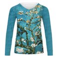 thumbnail image 4 of PVCS Hauts pour Femmes Col en V Imprimé Manches Longues Blouse Décontractée Ample T-shirt, 4 of 5