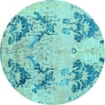 thumbnail image 1 of Ahgly Company Indoor Round Abstract Light Blue Modern Area Rugs, 4' Round, 1 of 4