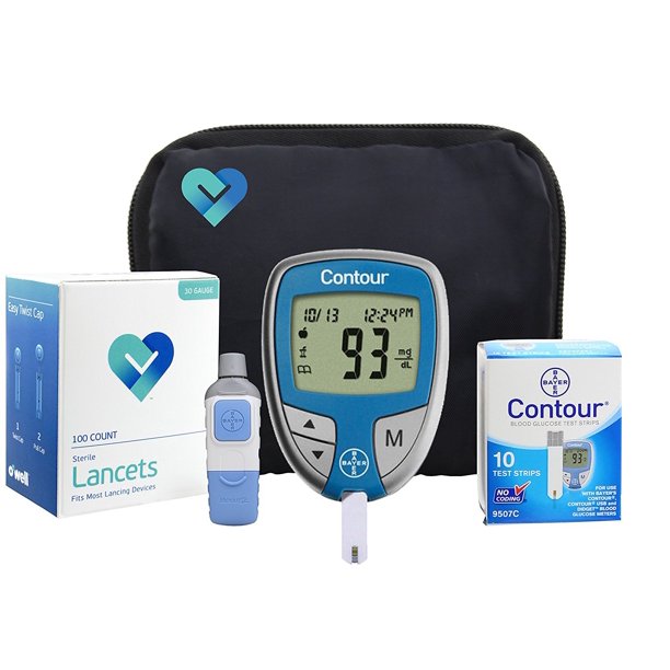 OWell Bayer Contour Complete Diabetes Blood Glucose Testing Kit, METER