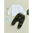 thumbnail image 5 of Elippeo Autumn Toddler Baby Boy Fall Outfits 6M 12M 18M 24M 3Y Long Sleeve Camouflage Letter Print Sweatshirt + Pants Set Clothes, 5 of 9