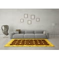 thumbnail image 3 of Ahgly Company Indoor Round Oriental Yellow Traditional Area Rugs, 7' Round, 3 of 4
