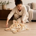 thumbnail image 6 of Cute Rabbit Shaped Area Rug Bunny Floor Mat, Non-Slip Soft Plush Bedroom Bathroom Doormat, Cute Animal Indoor Home Decor Gift, 20 x 30 Inch Decorative Mat, 6 of 6