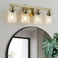 thumbnail image 2 of ACE-LIGHTS,Golden 4-Light Vanity Light with Clear Glass Shades(Bulbs Not Included),Bathroom Wall Fixture for Bathroom,Dressing room,Living Room,Bedroom(Golden), 2 of 10
