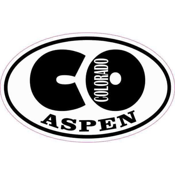 StickerTalk Oval CO Aspen Colorado Vinyl Sticker, 4 inches x 2.5 inches