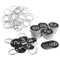 thumbnail image 1 of 100pcs Numbered Key Tag Numbered Tags Plastic Numbered Circles Number Tags With Metal Rings Circular Numbered Key Tags For Organize, 1 of 8