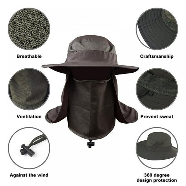 Unisex Bucket Hats Outdoor Fishing Hiking Wide Brim UV Protection