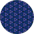 thumbnail image 1 of Ahgly Company Indoor Round Patterned Sapphire Blue Area Rugs, 3' Round, 1 of 6