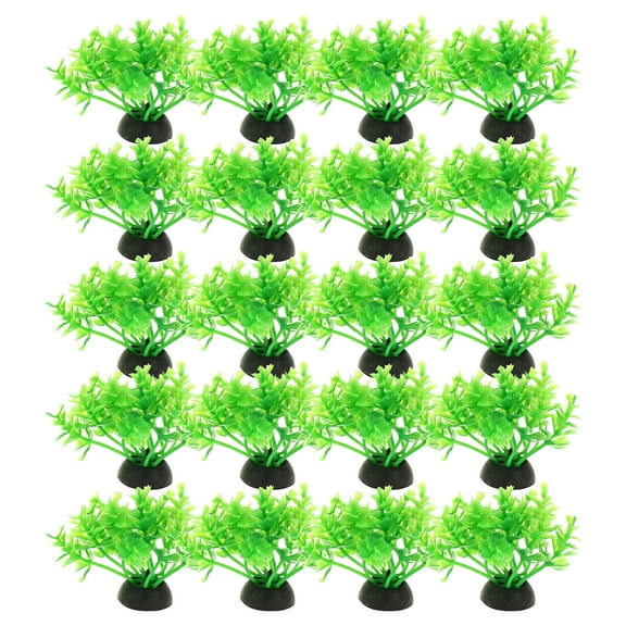 Unique Bargains 20 Pcs Aquarium Plants Decorations Artificial Aquatic Plant Green