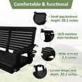 thumbnail image 4 of Fortune Candy HDPE Porch Swing with 18/8 Stainless Steel Bolts, Heavy Duty 1200 lbs, for Outdoor, Garden, Yard, Black, 4 of 7