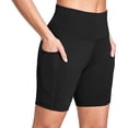 thumbnail image 1 of Pantalones cortos deportivos de cintura alta, ropa interior elástica alta para gimnasio, yoga, correr, entrenamiento, fitness, color negro, L, 1 of 15