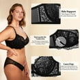 thumbnail image 4 of HSIA Minimizer Bra for Women - Plus Size Underwire Lace Unlined Non Padded Bra,Black,42I, 4 of 9