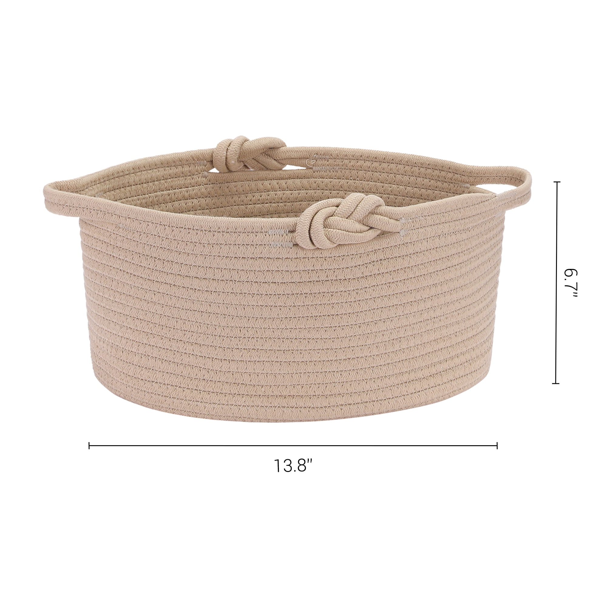 Unique Bargains 1 Pack Woven Storage Basket Bin with Handle for Clothes, Shoes Brown S