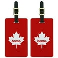thumbnail image 1 of Canada Maple Leaf Home Country Luggage Suitcase ID Tags Set of 2 - Solid Red, 1 of 1