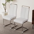 thumbnail image 5 of Miekor Modern Dining Chairs,PU Faux Leather High Back Upholstered Side Chair with C-shaped Tube Plating Metal Legs for Dining Room Kitchen Vanity Patio Club Guest Office Chair (Set of 4) BS0360, 5 of 6
