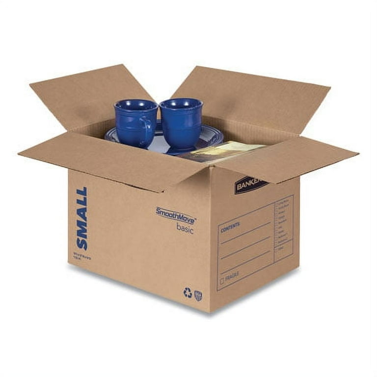 SmoothMove Basic Moving Boxes, Regular Slotted Container (RSC), Small, 12 SmoothMove Basic Moving Boxes, Regular Slotted Container (RSC), Small, 12