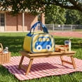 thumbnail image 5 of Lunch Bag for Women,Cute Car Printed Insulated Lunch Tote with Zipper & Handle | PU Leather Waterproof Lunch Box for Office Outdoor Picnic Camping and Study,Yellow, 5 of 7
