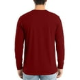 thumbnail image 4 of Mens Long Sleeve Shirts Crewneck T Shirts Fall Tops Casual Basic Tees Clothes Wine 4XL, 4 of 6