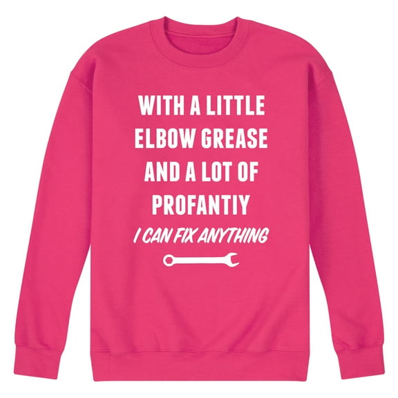 Instant Message - Elbow Grease And Profanity - Men's Crew Neck Fleece Pullover