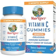 Vegan Vitamin C Gummies by MaryRuth's | 2 Month Supply | Great Tasting Plant-Based Formula Supports Immune Function & Overall Health for Adults & Kids | Non-GMO with 125 mg of Vitamin C Per Gummy