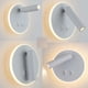 thumbnail image 5 of Lámpara de pared LED para cabecera, nueva ingeniería china, pasillo de hotel, pasillo, escalera, sala de estar, fondo, lámpara de pared (foco giratorio blanco redondo, luz blanca cálida), 5 of 5