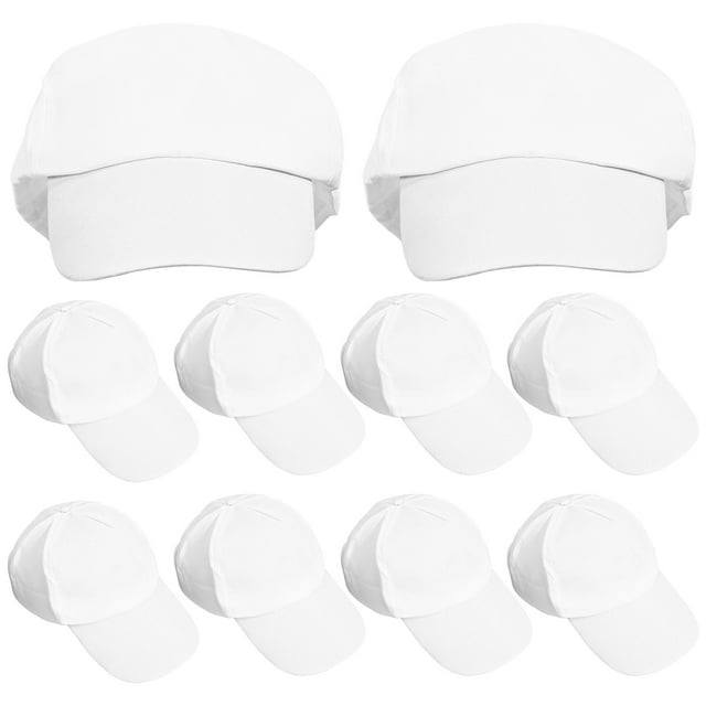 10 gorras con visera para pintar a mano (10 unidades). Materiales para manualidades.