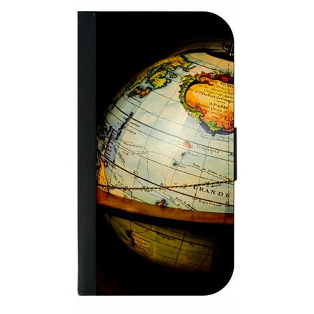 Glyde Phone - Vintage Style Globe - Phone Case Compatible with the Samsung Galaxy s9 - Wallet Style with Card Slots