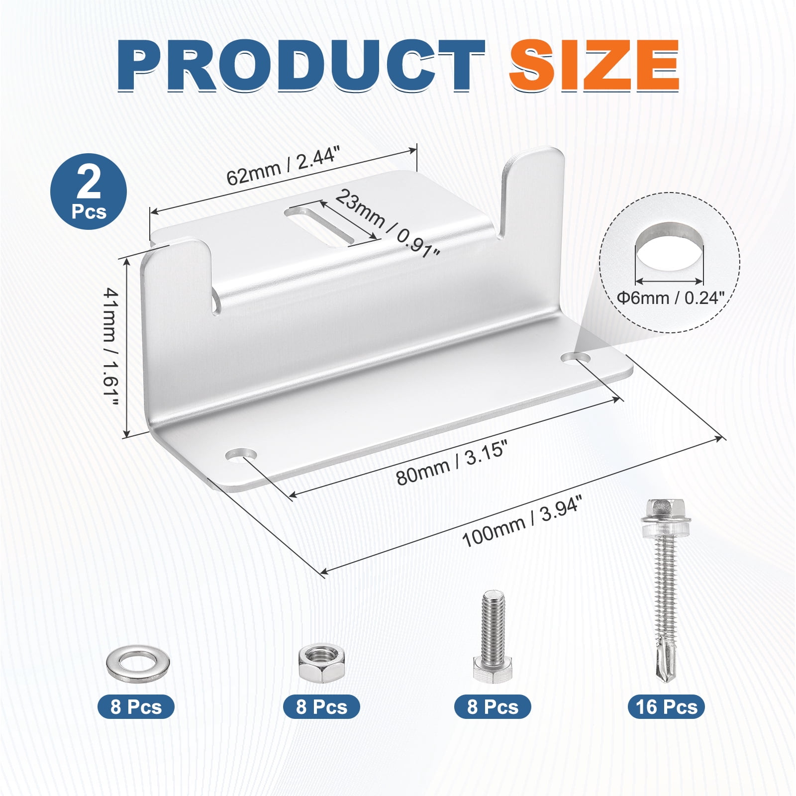 2 Set Aluminum Solar Panel Mounting Brackets, Solar Panel Z Bracket Mounting Kit, Z Bracket Set with Screws for RV Roof Cabin Factory Installation, White