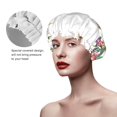 thumbnail image 4 of Balery Herbs And Wildflowers Shower Caps, Double Layer Waterproof Shower Cap, Double Layers Reusable Shower Cap With Soft Comfortable For Long Thick Hair Soft Bath Shower Hair Caps, 4 of 9